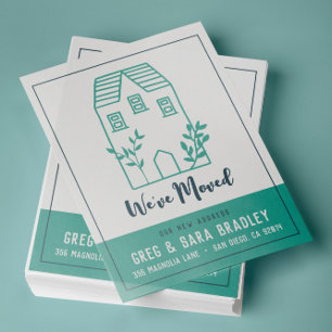 We've Moved Doodle House New Address  Card