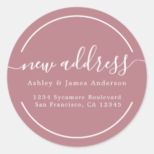 We've Moved Dusty Rose Purple New Address Label