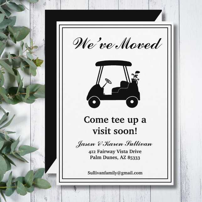 We've Moved Elegant Golf Cart Silhouette New Home Announcement (Creator Uploaded)