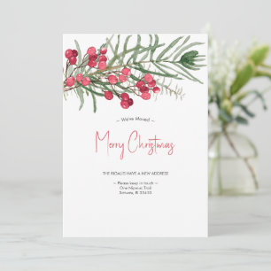 We've Moved Elegant Watercolor Christmas Card