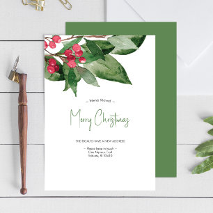 We've Moved Elegant Watercolor Christmas Holiday C
