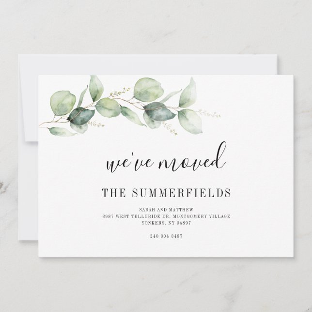 We've Moved Eucalyptus Change of Address Moving Announcement (Front)