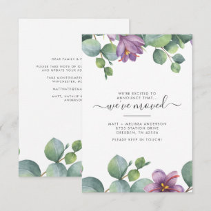 We've Moved Eucalyptus Floral Moving Announcement