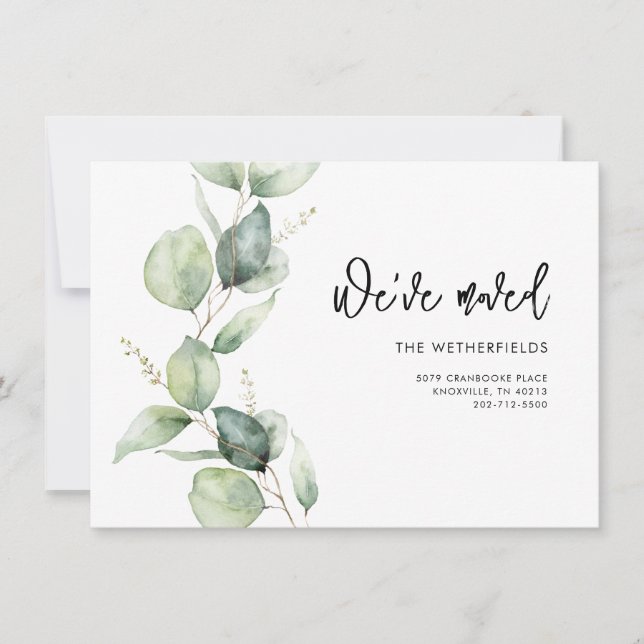 We've Moved Eucalyptus Moving Announcement (Front)