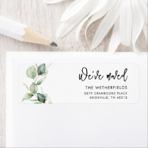 We've Moved Eucalyptus Moving Return Address Return Address Label