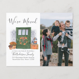 We've Moved Fall Door Photo Moving Announcement