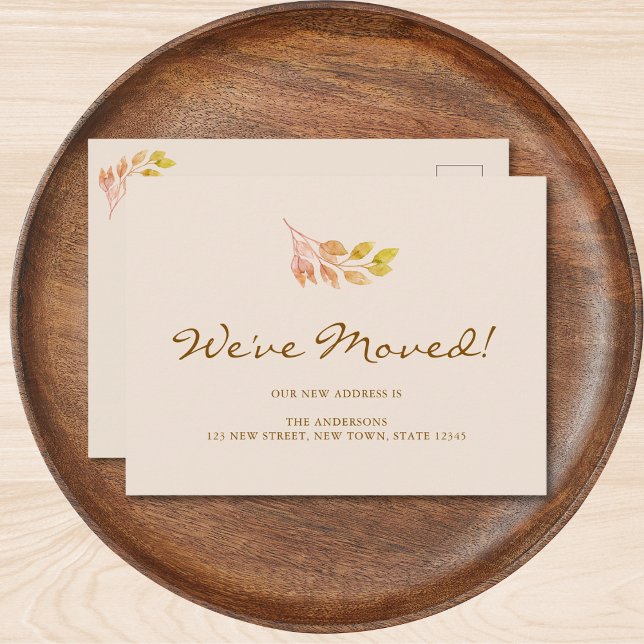 We've Moved Fall Leaves Moving Announcement Postcard (Creator Uploaded)