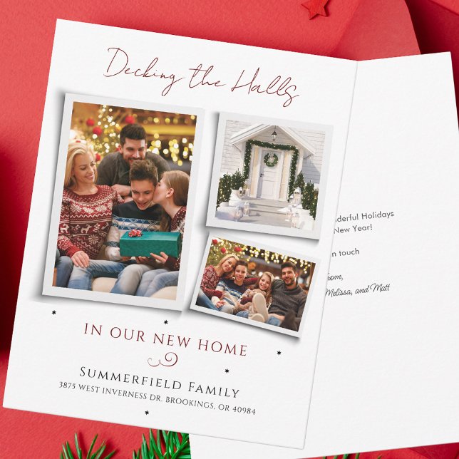 We've Moved Family Christmas Photo Collage Moving (Christmas Moving Announcement Family Photo Collage Holidays New Address)