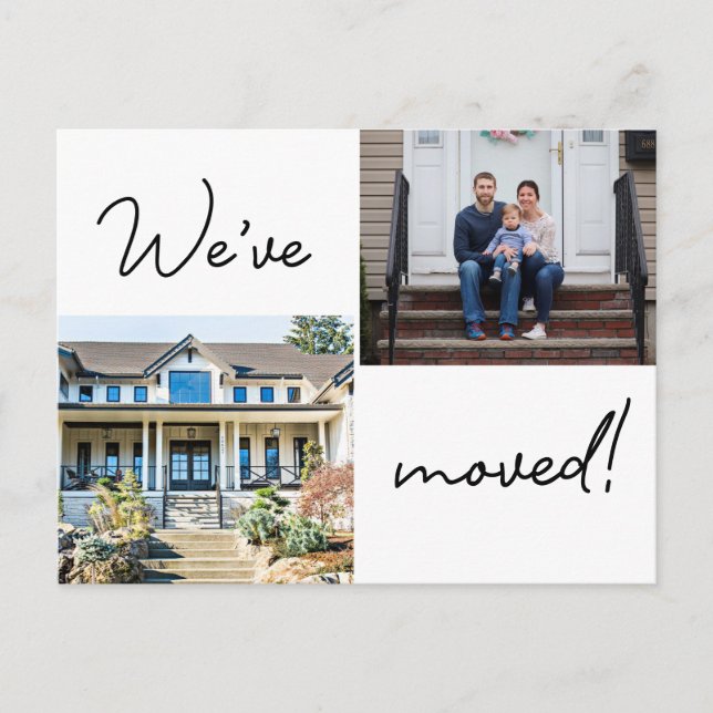 We've moved Family Custom House Photos New Address Postcard (Front)