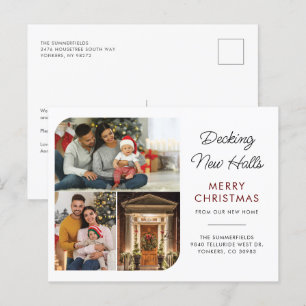 We've Moved Family Photo Collage Christmas Moving Holiday Postcard