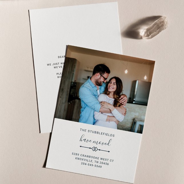 We've Moved Family Photo Moving Announcement (Modern Family Photo Moving Announcement)