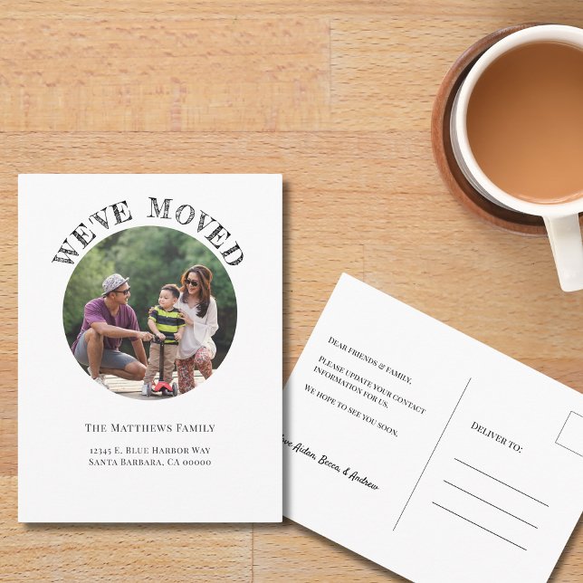 We've Moved Family Photo New Address  Postcard (Creator Uploaded)