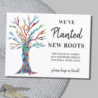 We've Moved Family Tree Announcement Postcard
