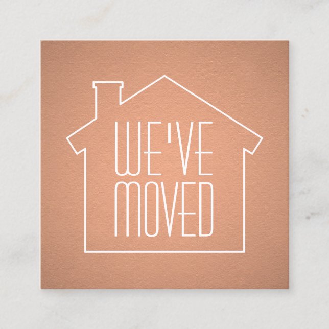We've Moved Faux Copper Foil Modern Enclosure Card (Front)