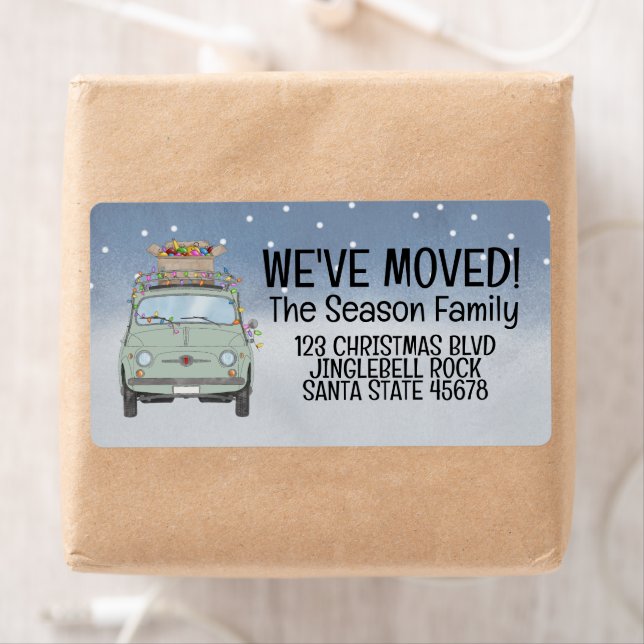 We've Moved Fiat 500 Christmas String Lights (Insitu)