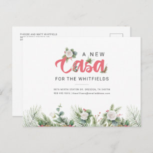 We've Moved Floral Berry Moving Address Announcement Postcard