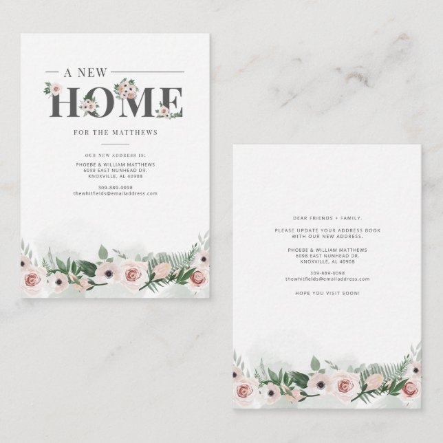 We've Moved Floral Change of Address Moving Card (Front/Back)