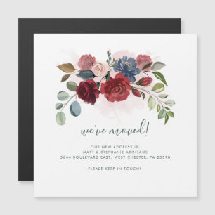 We've Moved Floral Dusty Blue Flowers Moving