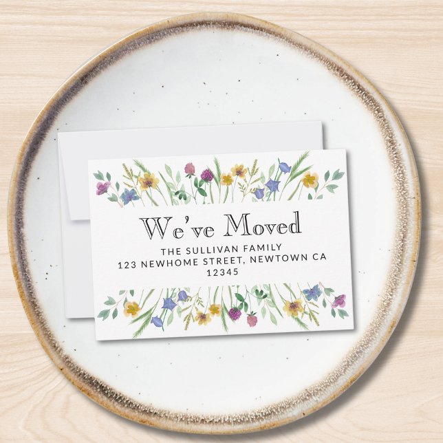 We've Moved Floral Moving Announcement Mini Card (Creator Uploaded)