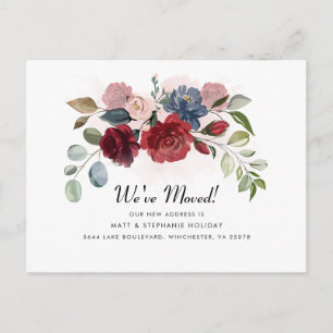 We've Moved Floral New Address Moving Announcement Postcard