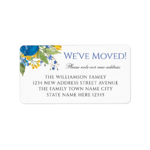 We've Moved Floral New Return Address Label