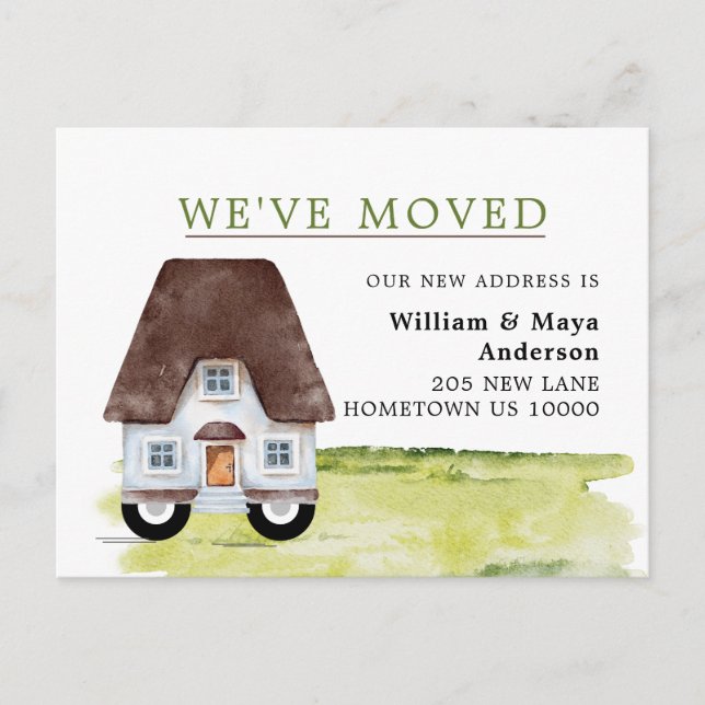 WE'VE MOVED, Fun House on Wheels  Invitation Postcard (Front)