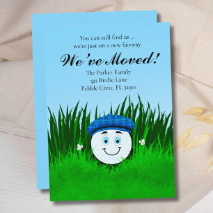 We've Moved Funny Golf Ball in Rough Personalised Announcement