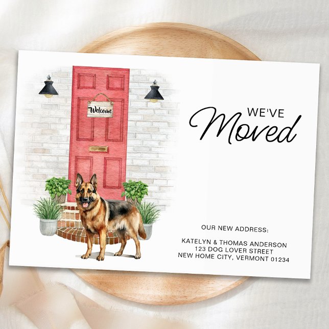 We've Moved German Shepherd Red Door Dog Moving  Announcement (Creator Uploaded)