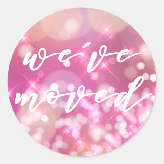 We've moved | Glamourous Pink Sparkle Stickers