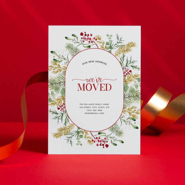 We've Moved Gold Winter Moving Announcement (Sending your family and friends a festive 'We've Moved!' Christmas card!
)