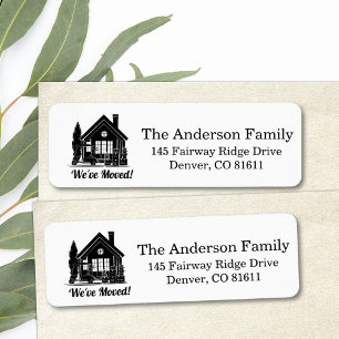 We've Moved! Golf Cart Parked at House Silhouette Return Address Label