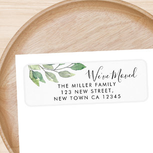 We've Moved Greenery Return Address Label