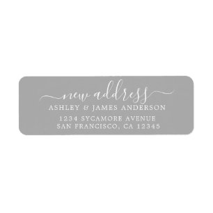 We've Moved Grey New Address label Return Address Label