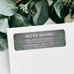 We've Moved Grey Wood Greenery New Return Address Label<br><div class="desc">Add a stylish finishing touch to holiday moving announcement envelopes with custom We've Moved / I've Moved return address labels. All wording is simple to personalise. The modern farmhouse style design features a rustic grey faux wood background, festive watercolor pine greenery, and modern minimalist typewriter style typography. These labels are...</div>
