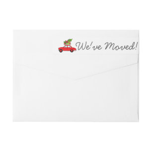 We've Moved Hand drawn Christmas Car Wrap Around Label