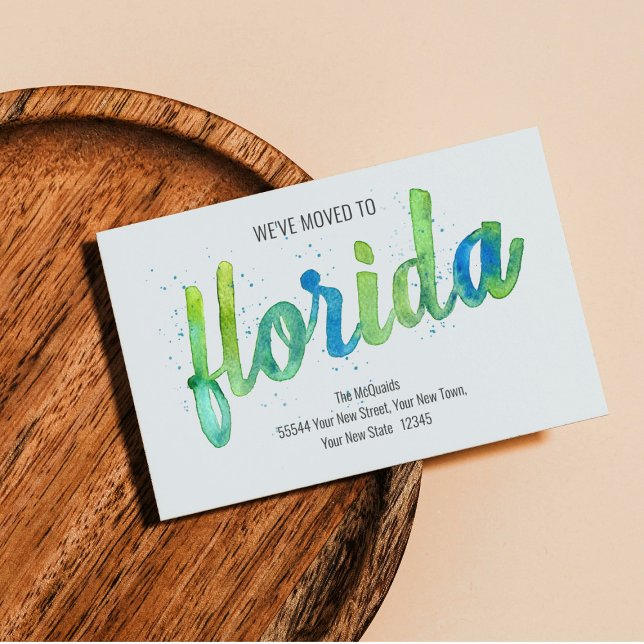 We've Moved Hand Painted Watercolor Florida Moving Announcement (Creator Uploaded)