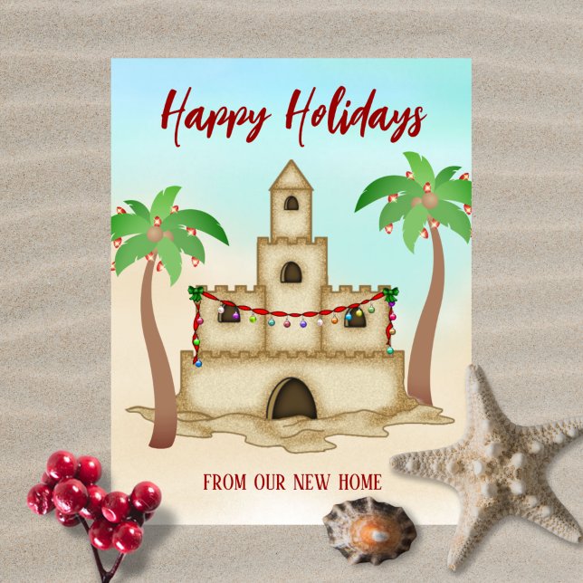 We've Moved Holiday Photo Beach Christmas Card (Creator Uploaded)