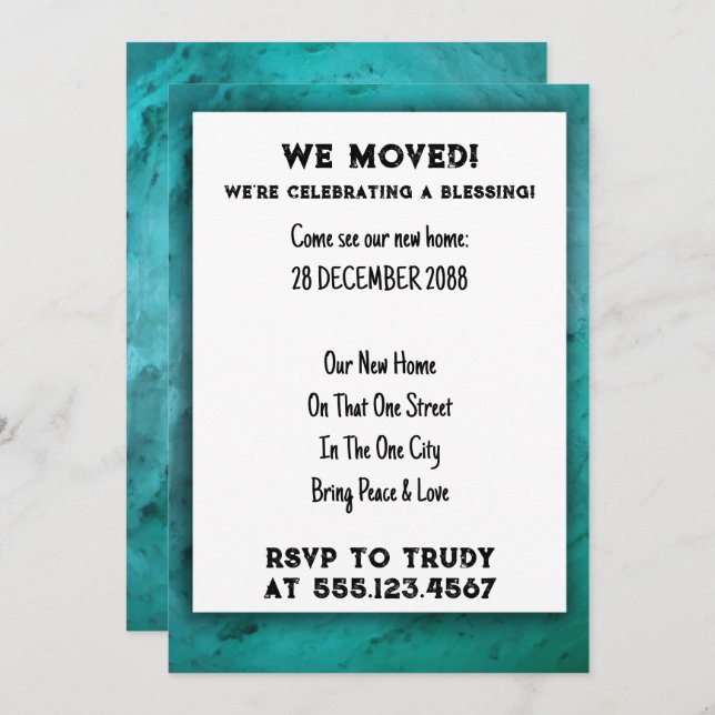 We've Moved Home Blessing New House Warming Party  Invitation (Front/Back)