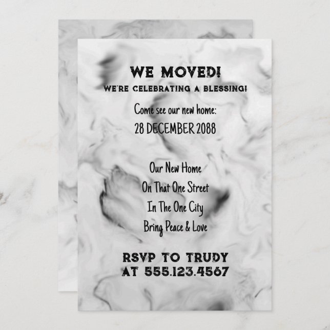 We've Moved Home Blessing New House Warming Party  Invitation (Front/Back)