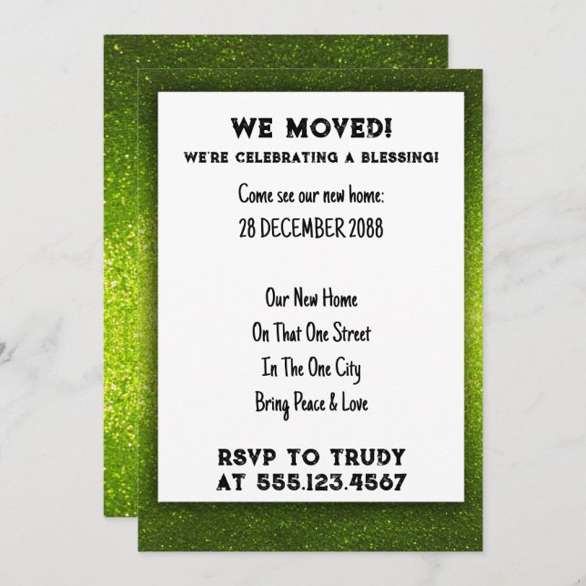 We've Moved Home Blessing New House Warming Party  Invitation (Front/Back)