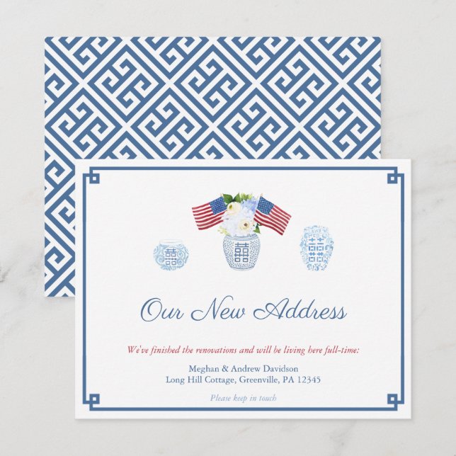 We've Moved Home Classic Ginger Jar New Address Announcement (Front/Back)