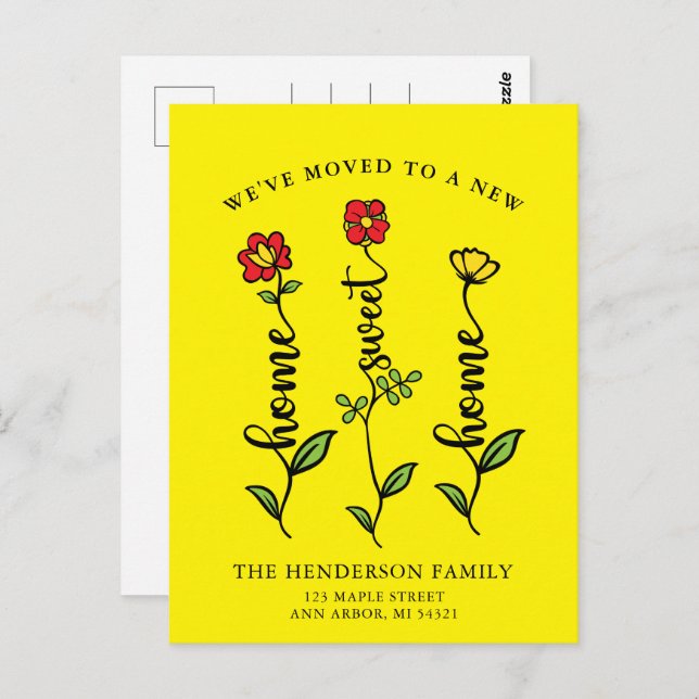 We've Moved Home Sweet Home Moving Announcement Postcard (Front/Back)