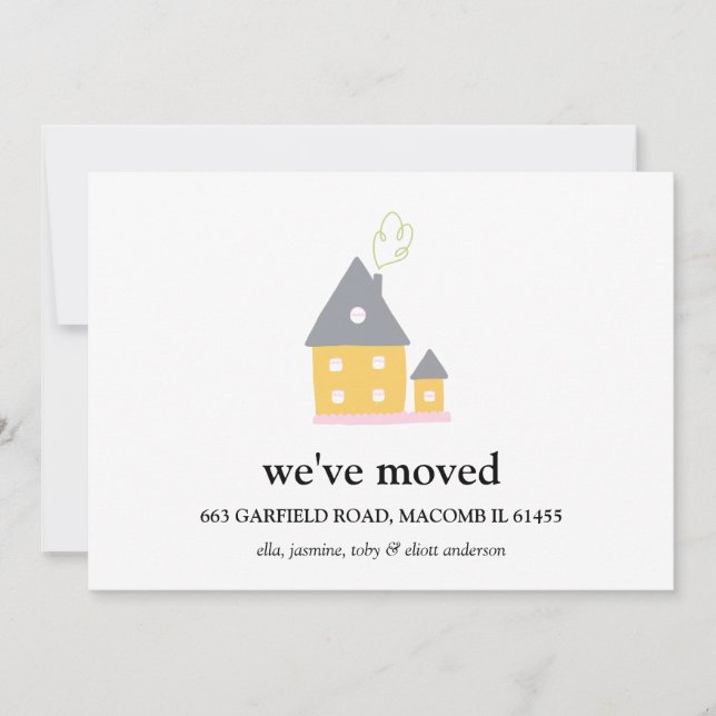 We've Moved  House No Photo Change of Address  Announcement (Front)