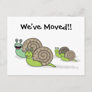 We've Moved House Snails Announcement Postcard