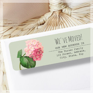 We've Moved Hydrangea Return Address Label