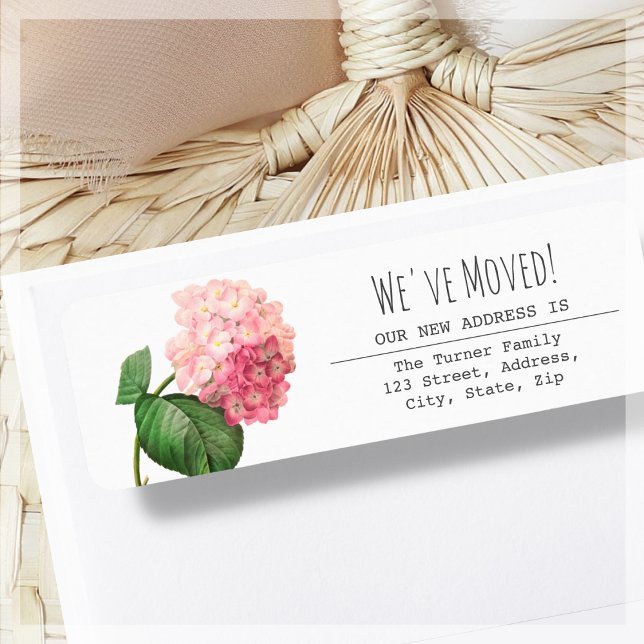 We've Moved Hydrangea Return Address Return Address Label (Creator Uploaded)