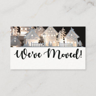 We've Moved Illuminated Christmas Houses Enclosure Card