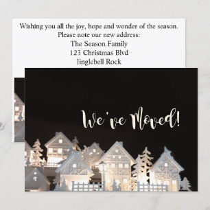 We've Moved Illuminated Christmas Houses Invitation