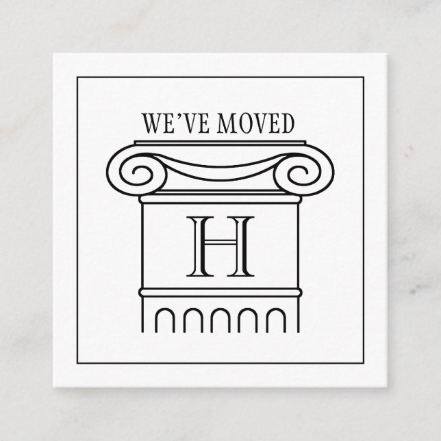 We've Moved Insert Modern Ionic Column New Address (Front)