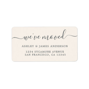 We've Moved Ivory New Address label
